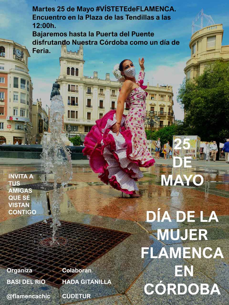 Las mujeres de Córdoba reivindican su día de feria vestidas de flamencas. #25mayo #vistetedeflamenca.