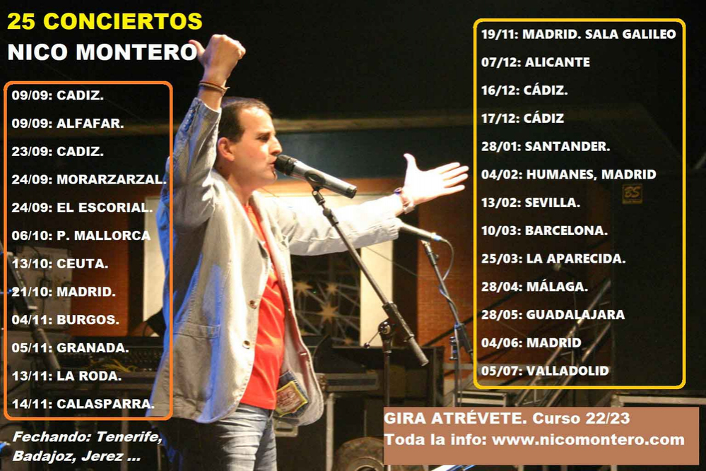 Cádiz: La Báskula acoge este viernes un concierto benéfico de Nico Montero y su banda.