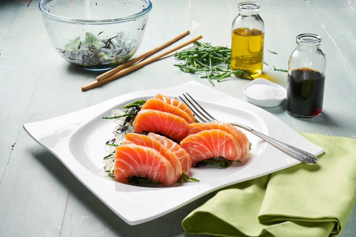 Proteina de calidad Salmón en Sashimi