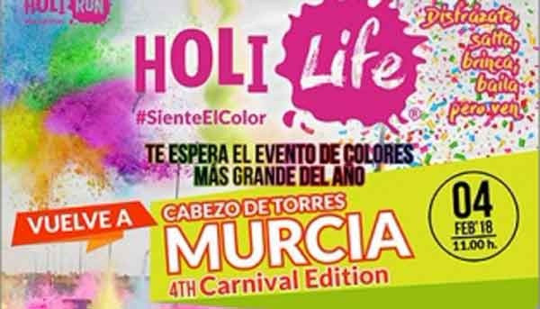 La Holi Life, la carrera de colores más grande de Europa, anticipará el carnaval en Cabezo de Torres