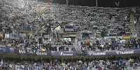 Grada del campo del Malaga CF. Afición cordobesa.