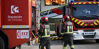 Bomberos en Incendio Palma del Rio
