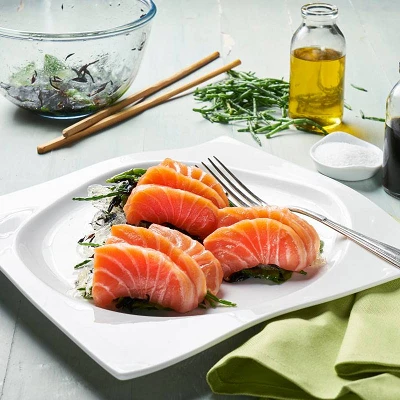 Proteina de calidad Salmón en Sashimi